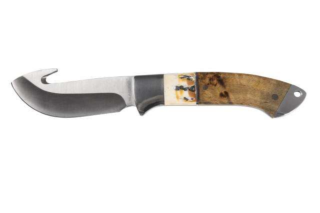 Knives Sarge Knives Ready Series SARGE TERRAIN- WOOD & STAG FIXED BLADE GUT HOOK • Model: Ready Series